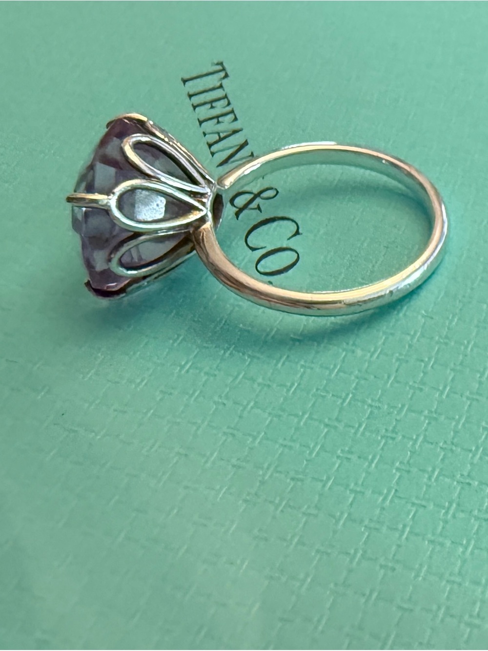 Tiffany & Co. Sterling Silver Amethyst Sparklers Ring Size 6 - Picture 9 of 10